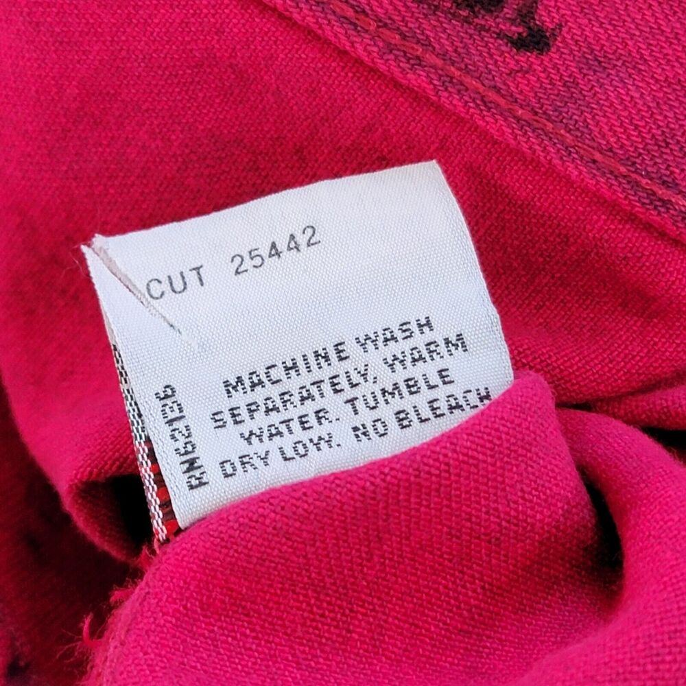 Vintage Guess Sleeveless Shirt Womens Medium Acid Wash Denim Pink Western USA‎ - Picture 10 of 14